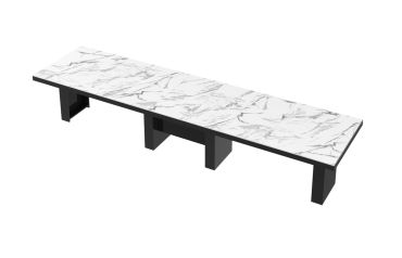 Stół rozkładany LARGO 160 - Marble white (Marmur / Czarny)